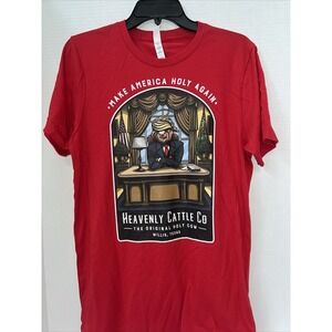Heavenly Cattle Co Shirt Unisex Medium Red Trump Willis Texas
